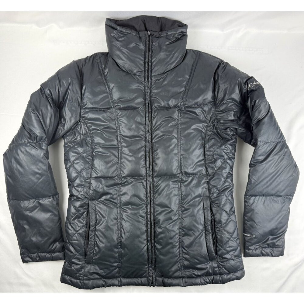 Columbia Women's Black Quilted Omni-Shield Warm Down Puffer Jacket, Small